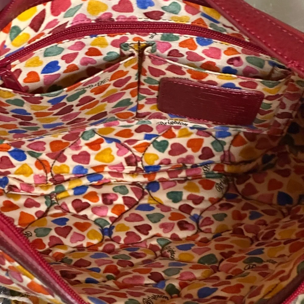 EUC Brighton Quilted Rainbow Heart Hobo bag.